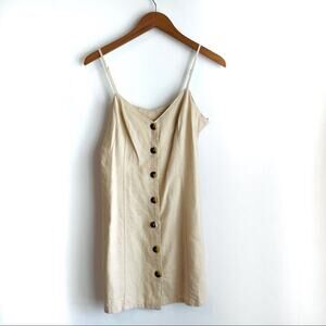 Madeline& Monroe button front casual dress cross cross strappy back Medium cream